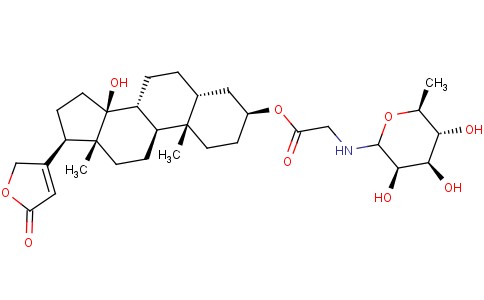 GLYCINE, N-(6-DEOXY-L-MANNOSYL)-, 3-ESTER WITH 3-BETA,14-DIHYDROXY-5-BETA-CARD-20(22)-ENOLIDE